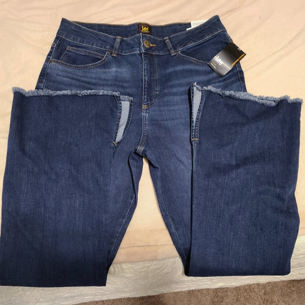 Lee Premium Heritage Jeans - High Rise Flare - Blurred Nights - Size 16W - NWT